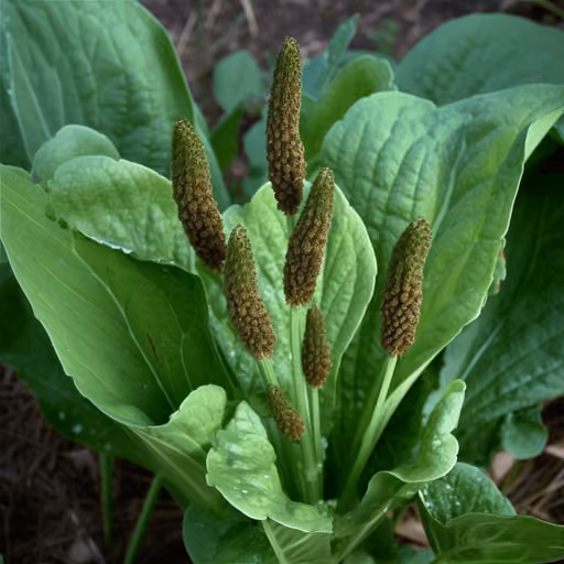 Broadleaf plantain (Plantago major)