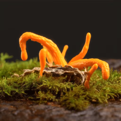 Scarlet caterpillarclub (Cordyceps militaris)