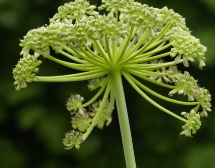 A close-up of Angelica archangelica, used in Interstellar Blends for digestive and respiratory health.