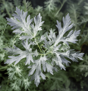 Artemisia absinthium – A striking image of Artemisia absinthium, an herb in Interstellar Blends for liver detoxification and metabolic health.
