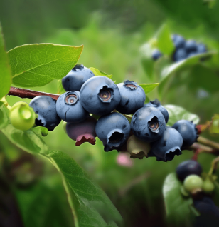 A stunning image of Bilberry, rich in anthocyanins, featured in Interstellar Blends for vision and cardiovascular support.