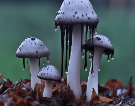 Coprinus comatus – A detailed image of Coprinus comatus (Shaggy Mane mushroom), found in Interstellar Blends for its immune-boosting effects.