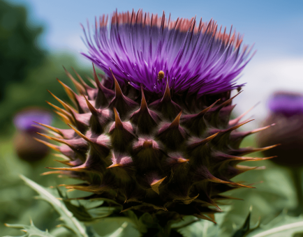 Cynara cardunculus – A striking image of Cynara cardunculus (artichoke thistle), a key ingredient in Interstellar Blends for liver health.