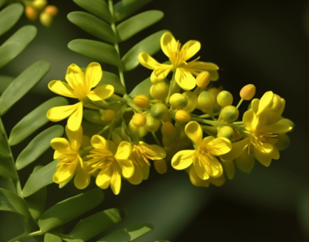 Cassia siamea Lamk (Siamese Senna) – Traditional medicinal plant in Interstellar Blends, supporting digestion, liver detoxification, and anti-inflammatory benefits.