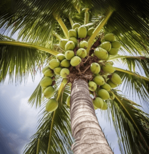 Cocos nucifera – A striking capture of Cocos nucifera (Coconut), a superfood in Interstellar Blends for hydration and brain health.