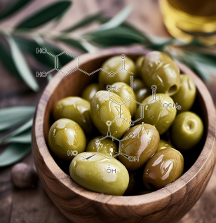 Oleuropein – A vibrant shot of Oleuropein, an olive-derived polyphenol in Interstellar Blends for cardiovascular and anti-inflammatory support.