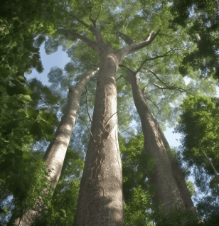Terminalia superba plant with lush green leaves and sturdy trunk, known for its potential health benefits in herbal formulations. Featured on Interstellar Blends.
