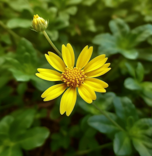 Wedelia chinensis – A vibrant shot of Wedelia chinensis, an herb in Interstellar Blends known for hair growth and liver protection.