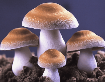 A detailed image of Agaricus blazei, the medicinal mushroom featured in Interstellar Blends for immune system support.