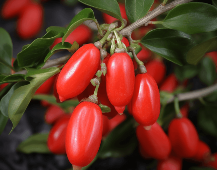 Lycium barbarum (Wolfberry/Goji) – A bright shot of Goji berries, a superfood in Interstellar Blends for eye health and immune support.